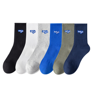 袜子男款纯棉中筒秋春青少年初中生运动新疆棉防臭高品质全棉长袜
