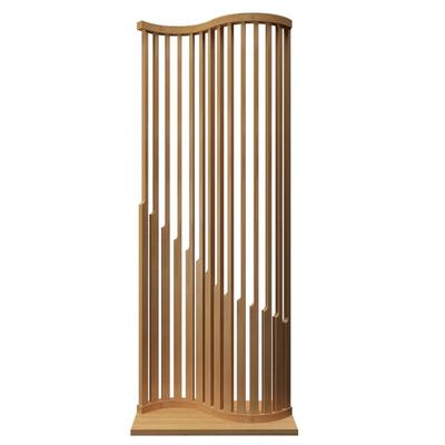 竹实木弧形屏风隔断办公隔栅