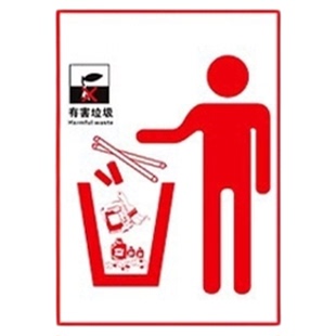 厨房余瓜果皮垃圾分类宣传标识牌子贴纸其他固废电池有害毒物质垃圾桶区分不可回收循环利用标志示提示醒环保