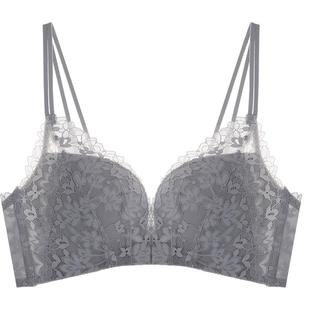 依曼丽聚拢美背平胸专用小胸显大吊带内衣女无钢圈文胸蕾丝细肩带