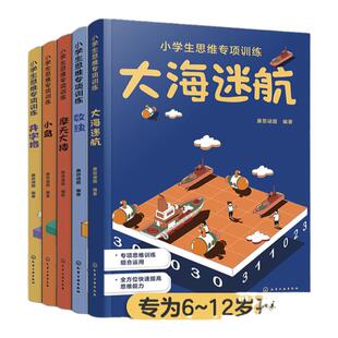 全5册 小学生思维专项训练 小岛 大海迷航 数独 井字格 摩天大楼 6~12岁儿童思维游戏组合训练 大脑潜能训练 学习能力提升小游戏