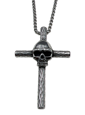 简约骷髅十字架项链百搭配饰