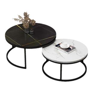 岩板茶几2026新款客厅家用小户型轻奢现代圆形简约网红小茶台桌子