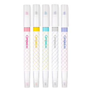 官方旗舰店kokuyo国誉Campus限定双头马克笔荧光标记笔学生用手帐文具记号做笔记彩色划重点淡色系记号笔