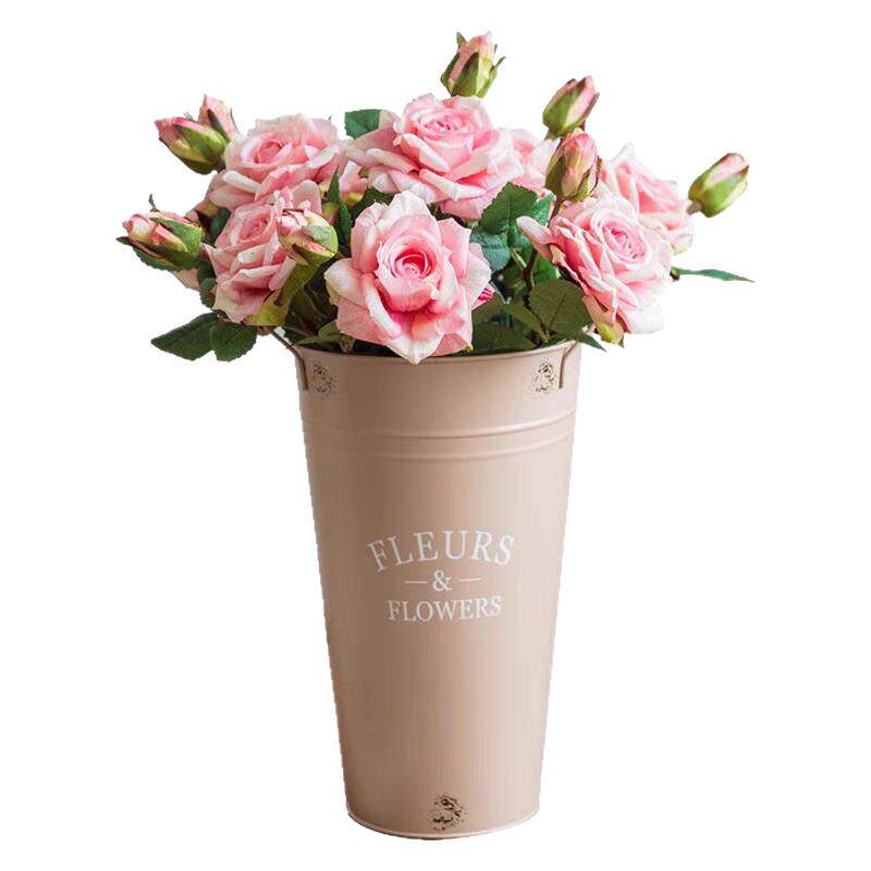 田园铁皮马蹄印醒花桶水培器皿