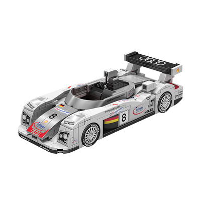 品铂PB8813集装箱八格车奥迪勒芒R8赛车拼装积木男生礼物玩具模型