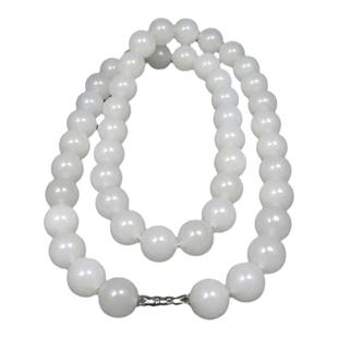 玉翡缘新疆和田玉项链白玉项链昆仑玉珠项链玉8mm