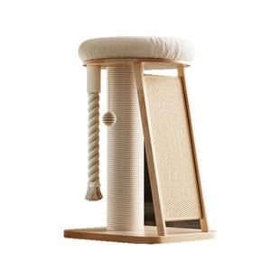 Petpeace实木猫爬架子猫窝猫抓板一体小户型不占地剑麻猫抓柱小型