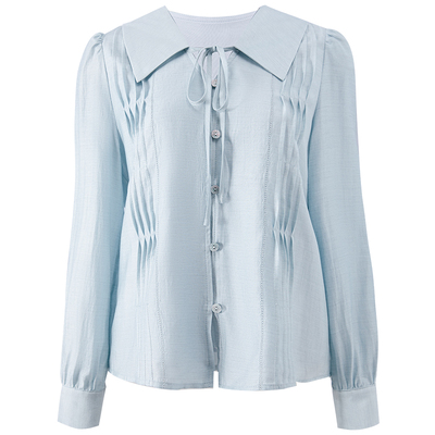 衣纱布菲优雅娃娃领设计感衬衫