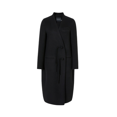 都市摩登长款V领呢大衣