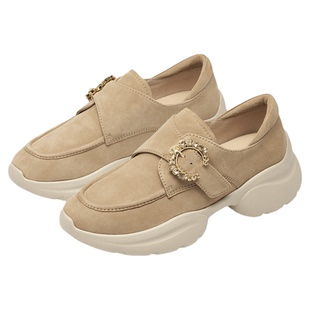 KISSCAT接吻猫[轻氧]乐福鞋26春新通勤单鞋舒适厚底运动休闲鞋女