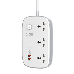 LDNIO英制港用65W氮化镓排插13A大功率通用插孔面板插排PD口快充