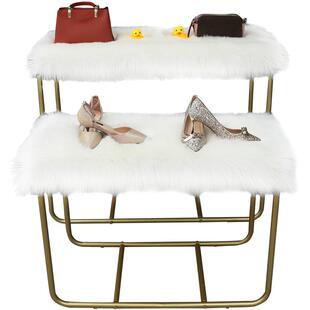 长毛垫子橱窗毛毛毯仿羊毛地毯展台垫卧室装饰毯流水台垫子白色