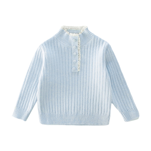 女童毛衣冬季加厚2025新款儿童半高领针织衫女宝宝冬装内搭打底衫