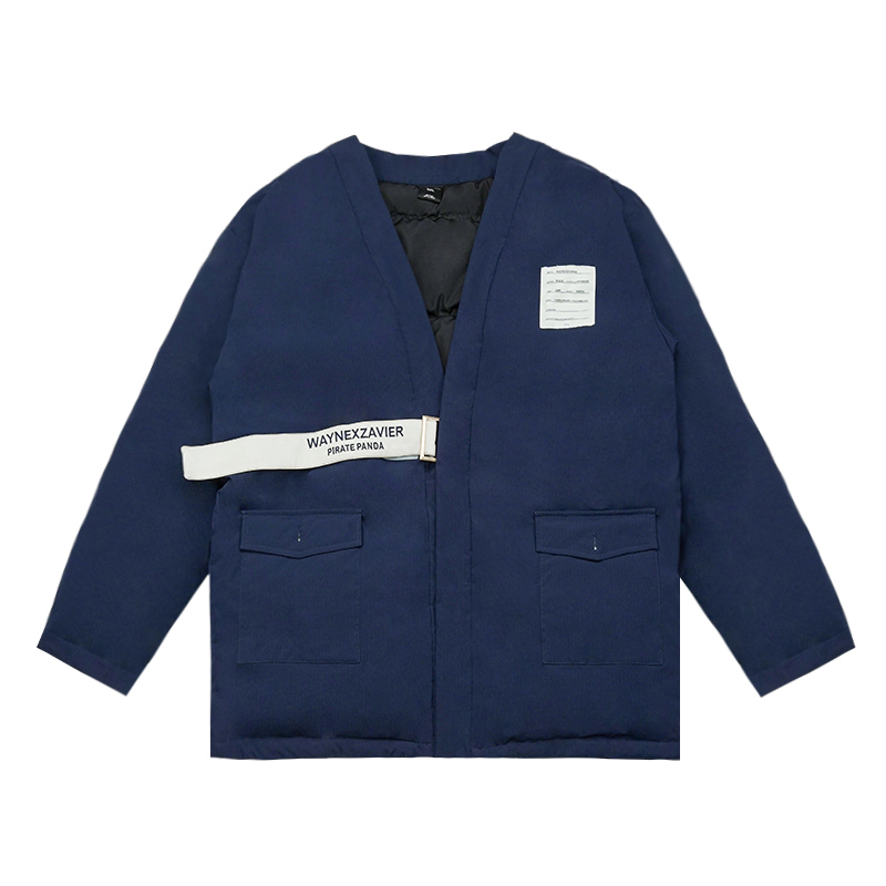 韦恩泽维尔大码加肥加大羽绒服冬季男休闲宽松道袍开衫厚外套7864