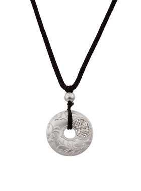 顺庆银楼足银990素云平安扣吊坠