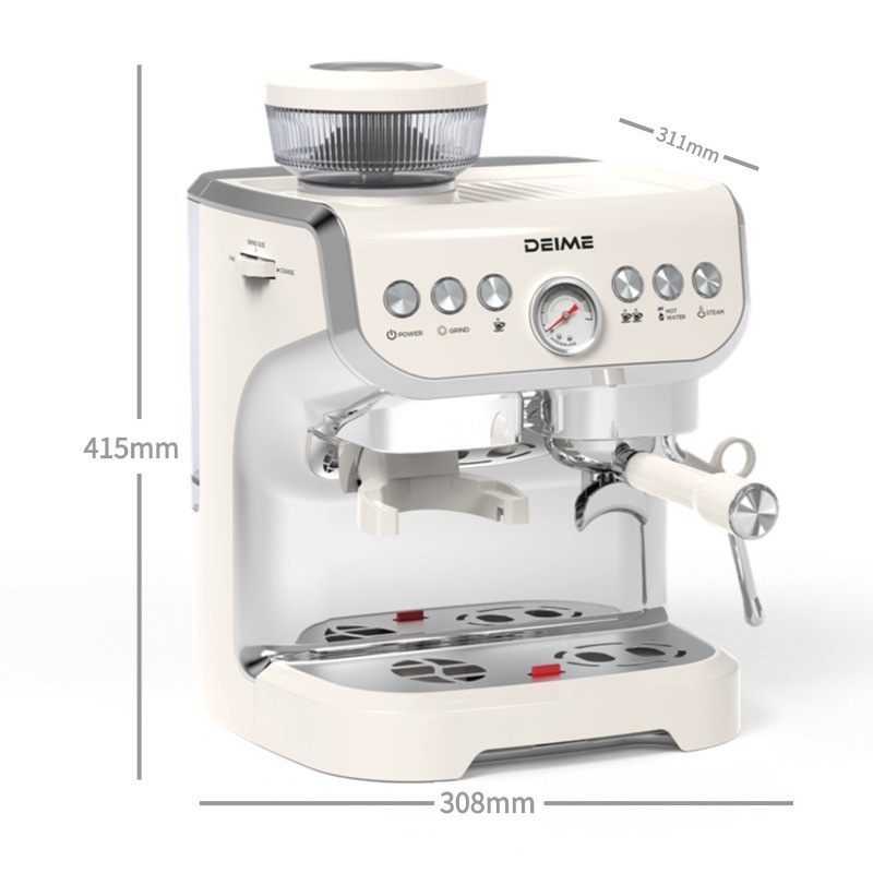 DEIME跨境咖啡机家用办公室半自动浓缩咖啡机按键式操作