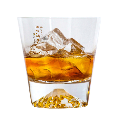 江户硝子富士山杯手工威士忌酒杯