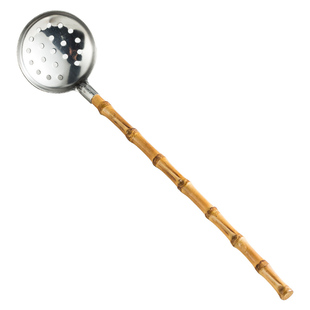 餐具不锈钢料理店防烫日式拉面勺高级感漏勺盛粥勺小火锅勺竹节勺