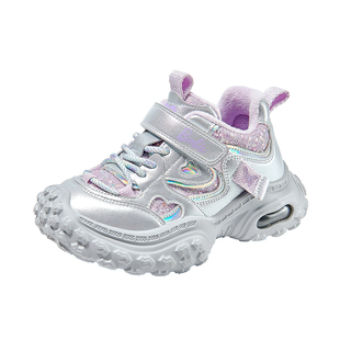 芭比童鞋女童运动鞋2025新款冬季加绒保暖鞋子公主老爹鞋儿童棉鞋