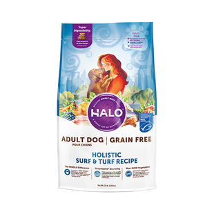 美国进口Halo自然光环鲜肉成犬粮海陆盛宴狗粮大包装1.8kg/9.5kg