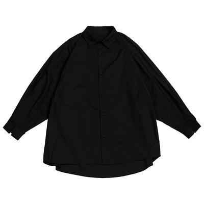 水洗棉衬衫翻领痞帅薄款