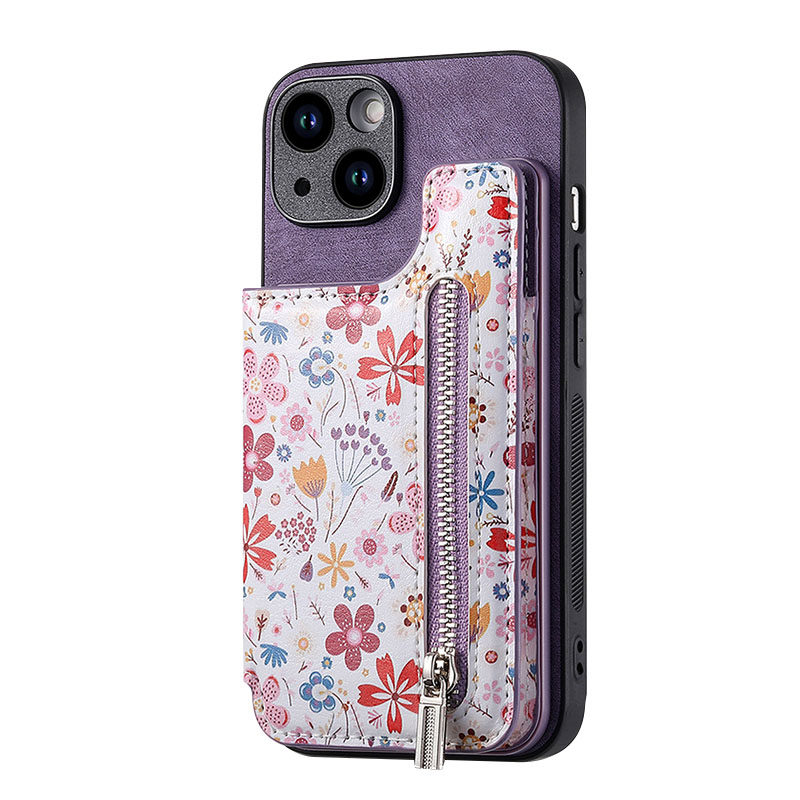 多功能钱包适用苹果15手机壳带卡包iPhone14promax拉链款16plus带卡套13可储物pm插卡12收纳11支架XR男女外壳