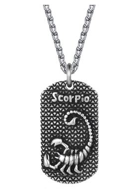 钛钢十二星座潮牌项链男女通用