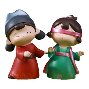 文创纪念品青梅竹马古装花铃汉服女孩玩偶人物公仔古风装饰小摆件