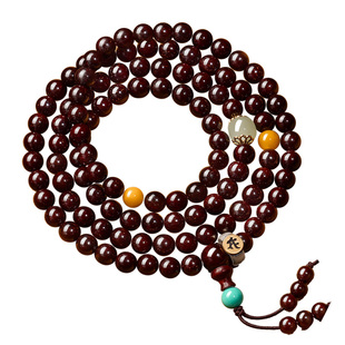 庆祥泰天然印度小叶紫檀手串108颗男士官方旗舰店本命年女款手链