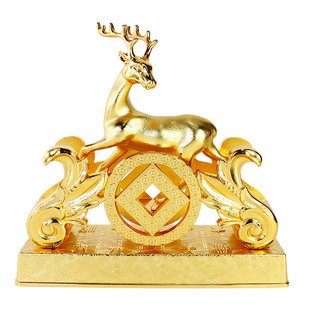香港正品 李居明2026马年吉祥物工艺品 南方鹿王镇 五黄摆件斑彩