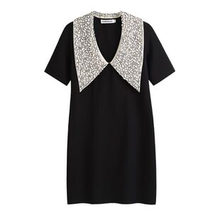 Forevercan2022春夏重工轻奢钉钻名媛风连衣裙女小众气质裙子