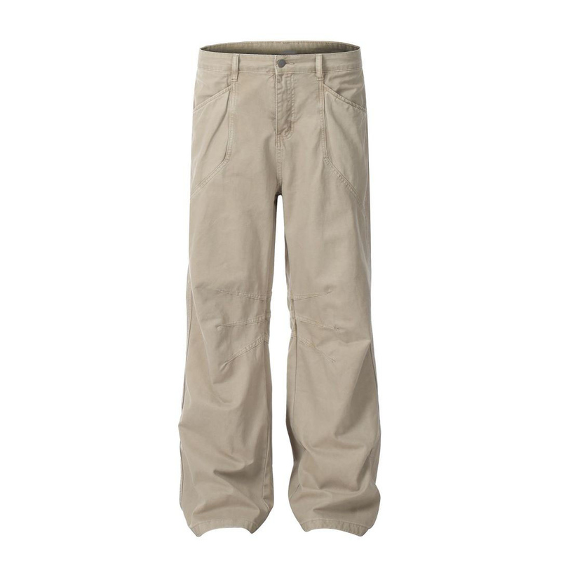 美式工装裤男2025新款高街复古水洗直筒cleanfit美拉德牛仔裤微喇