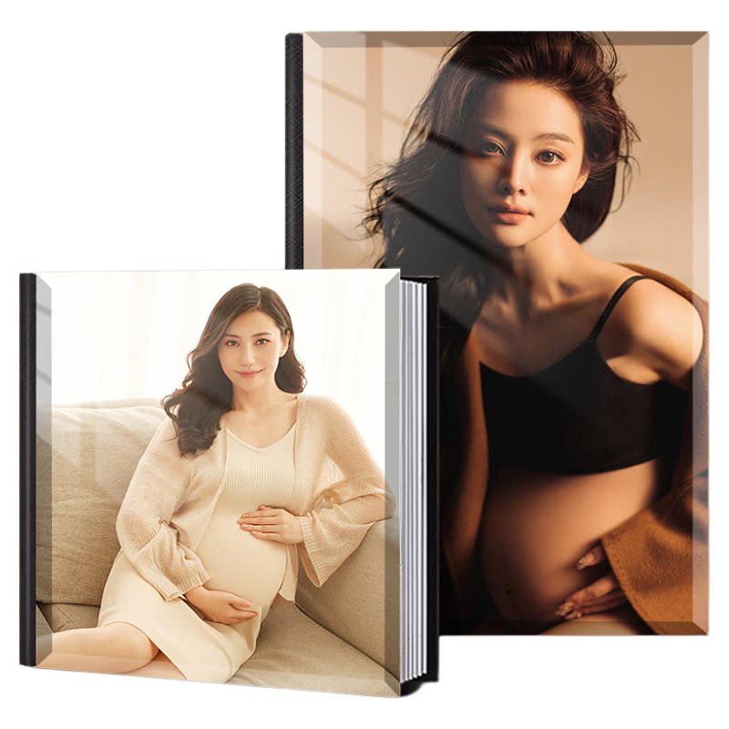 高端水晶照片书定制孕妇写真照片打印成纪念册孕妇照影集相册制作