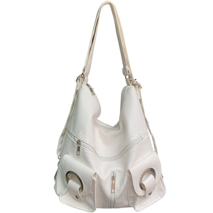 韩版简约个性百搭时髦拉链口袋PU皮托特包单肩包通勤大容量双肩包