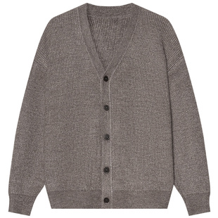 【储格】重磅经典V领针织开衫男轻奢老钱风复古休闲加厚毛衣外套