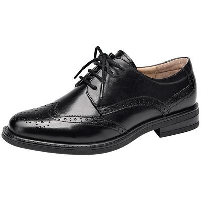 布洛克春秋平底英伦风系带小皮鞋