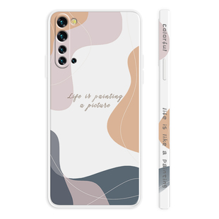 opporeno3手机壳液态硅胶reno3pro潮牌男女款oppo reno3元气版防摔简约创意直边侧边图案新款个性软壳保护套