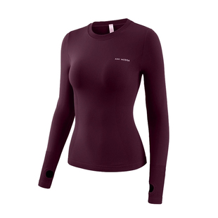 洋白菜速干瑜伽服修身显瘦透气运动上衣圆领弹力普拉提跑步长袖