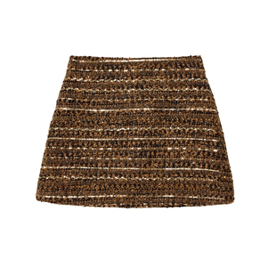 AZZHEN【香香小香】1周年庆秋冬新款复古时髦钉珠亮片半身裙A字裙