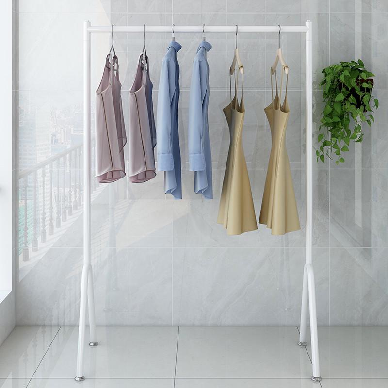 晾衣架落地折叠卧室内家用阳台挂衣架单杆式室外晒被子衣服收纳架