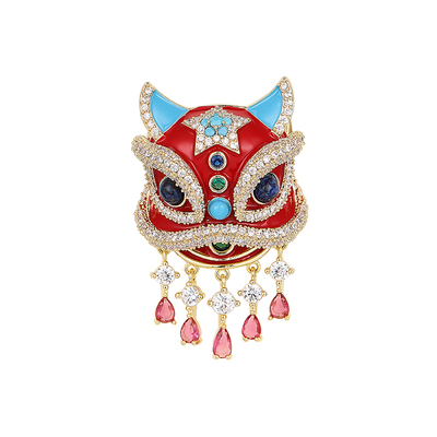 卡洛美国风灵动醒狮胸针新年礼物西装毛衣配饰小众设计感别针胸花