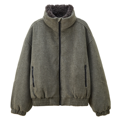 冬季立领毛领90绒羊羔绒羽绒服男