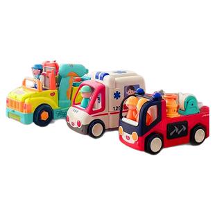 汇乐工具卡车救护车消防车宝宝早教玩具车仿真汽车玩具工程车模型