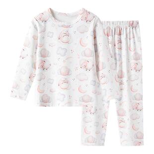 儿童家居服套装2026夏季新款天丝莱赛尔抗菌女童居家空调服彩绘潮