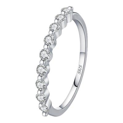 摩典925纯银莫桑钻轻奢排戒戒指