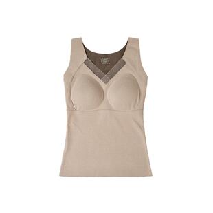 本草曲线8803背心女秋冬自带杯罩舒适肌肤恒温磨毛不起球保暖修身