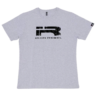 IR新款运动T恤男宽松圆领休闲半袖大码美式印花弹力棉健身衣短袖