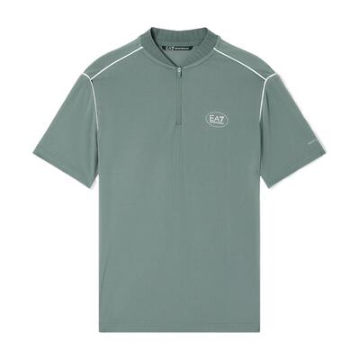 EA7/阿玛尼男士立领短袖运动T恤