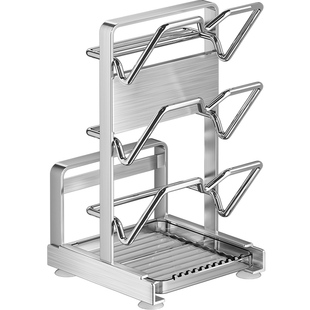 不锈钢厨房锅盖架置物架多功能壁挂菜板砧板架一体收纳锅盖菜刀板